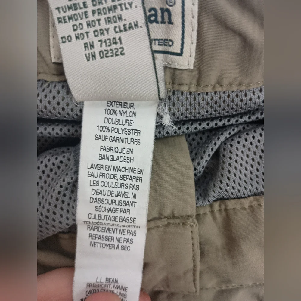 L.L BEAN‎ Large Khaki Brown Tan Cargo Summer Shorts (#99)